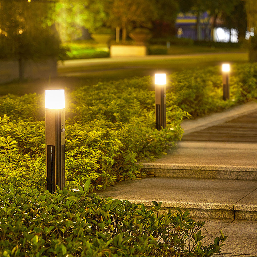 Motion Sensor Black Torchiere Floor Lamp Solar-Powered - Lamp Outdoor