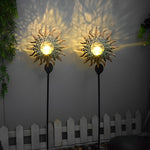 Mystical Moon & Sun Flame Iron Hollow Projector Solar Garden Light - Lamp Outdoor