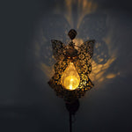 Mystical Moon & Sun Flame Iron Hollow Projector Solar Garden Light - Lamp Outdoor