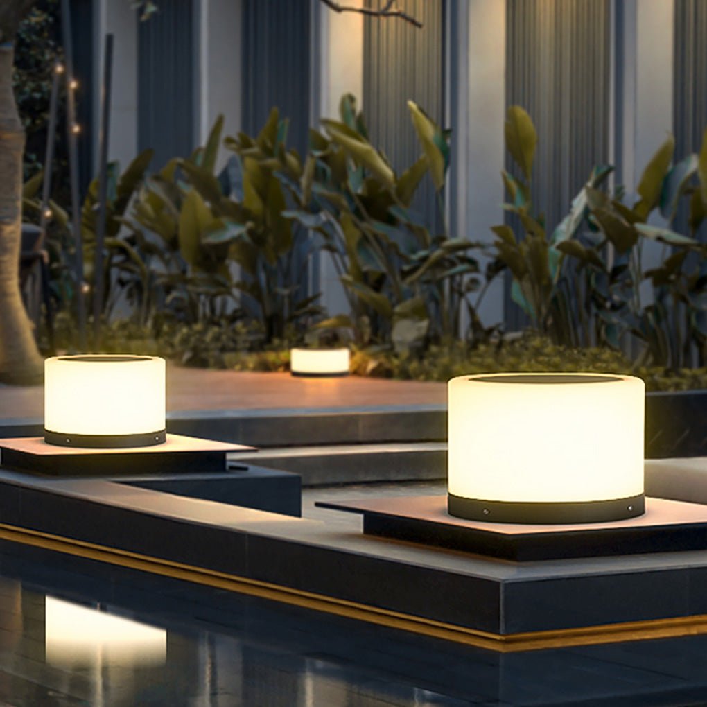 Round Acrylic Waterproof White LED Modern Solar Lights Outdoor Garden Lights - Lamp Outdoor
