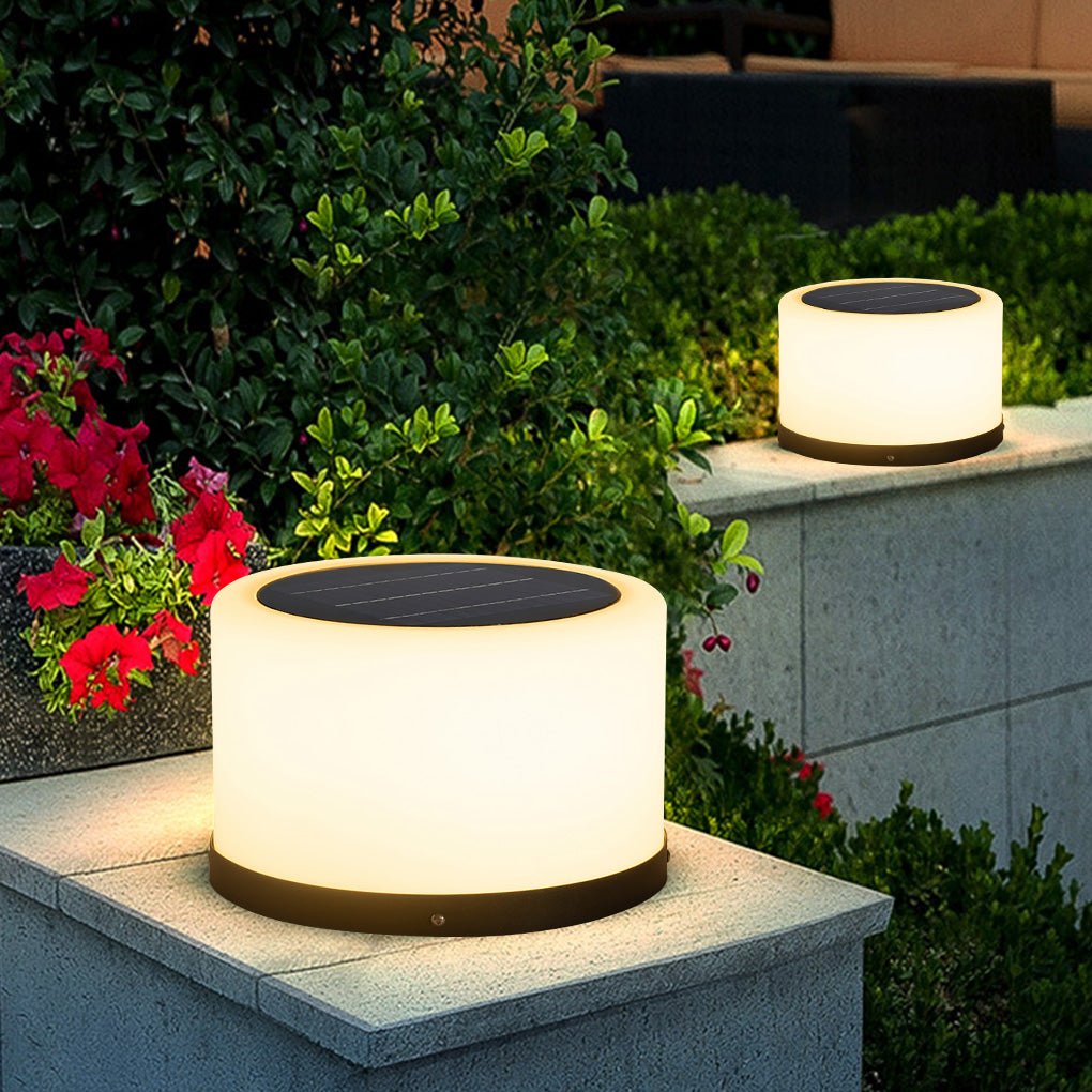 Round Acrylic Waterproof White LED Modern Solar Lights Outdoor Garden Lights - Lamp Outdoor