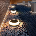 Round Acrylic Waterproof White LED Modern Solar Lights Outdoor Garden Lights - Lamp Outdoor