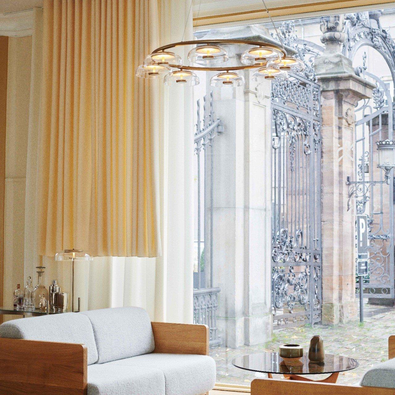 Aethera Circular Glass Chandelier - Lamp Outdoor