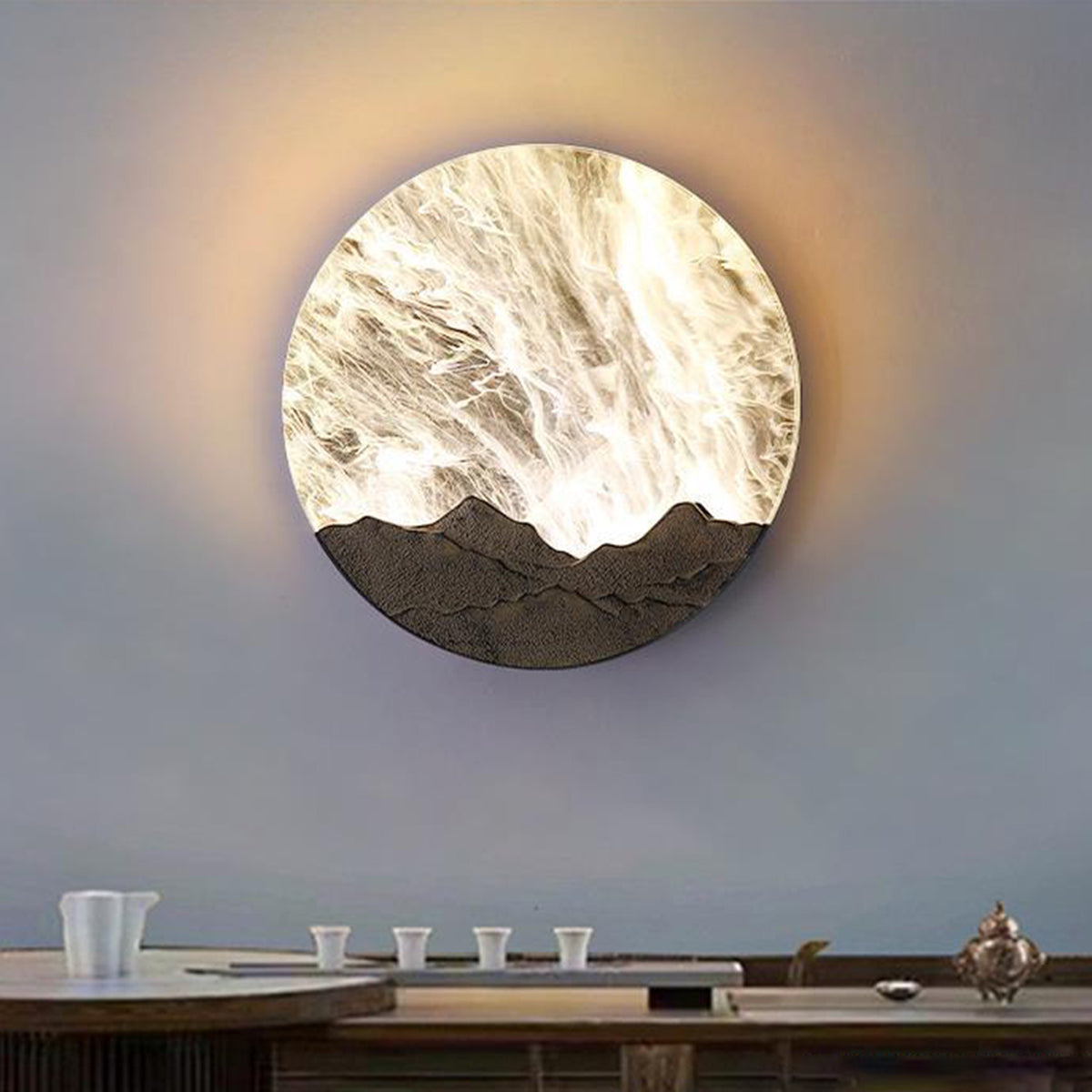 LED Round Outdoor Sconce Waterproof Sunrise Round Decorative - Lamp Outdoor
