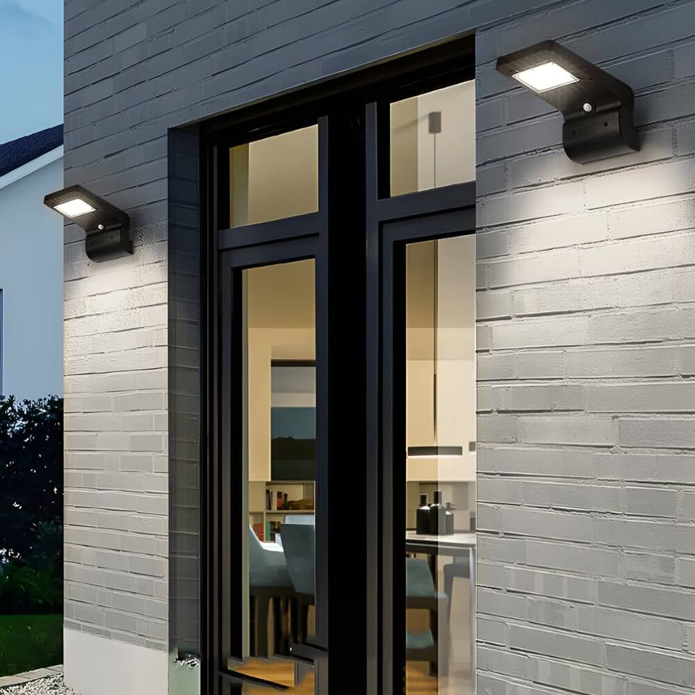 Outdoor Black LED Solar Wall Lights - Lamp Outdoor