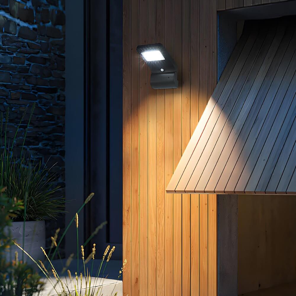Outdoor Black LED Solar Wall Lights - Lamp Outdoor