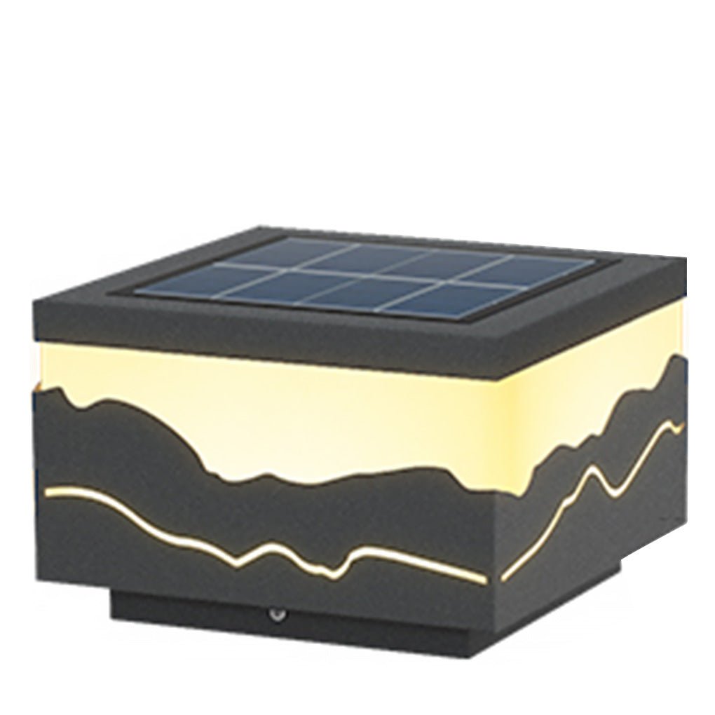 Outdoor Fence Post Light Solar Waterproof LED Mountains Peaks Landscape Decorative Lighting - Lamp Outdoor