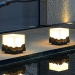 Outdoor Fence Post Light Solar Waterproof LED Mountains Peaks Landscape Decorative Lighting - Lamp Outdoor