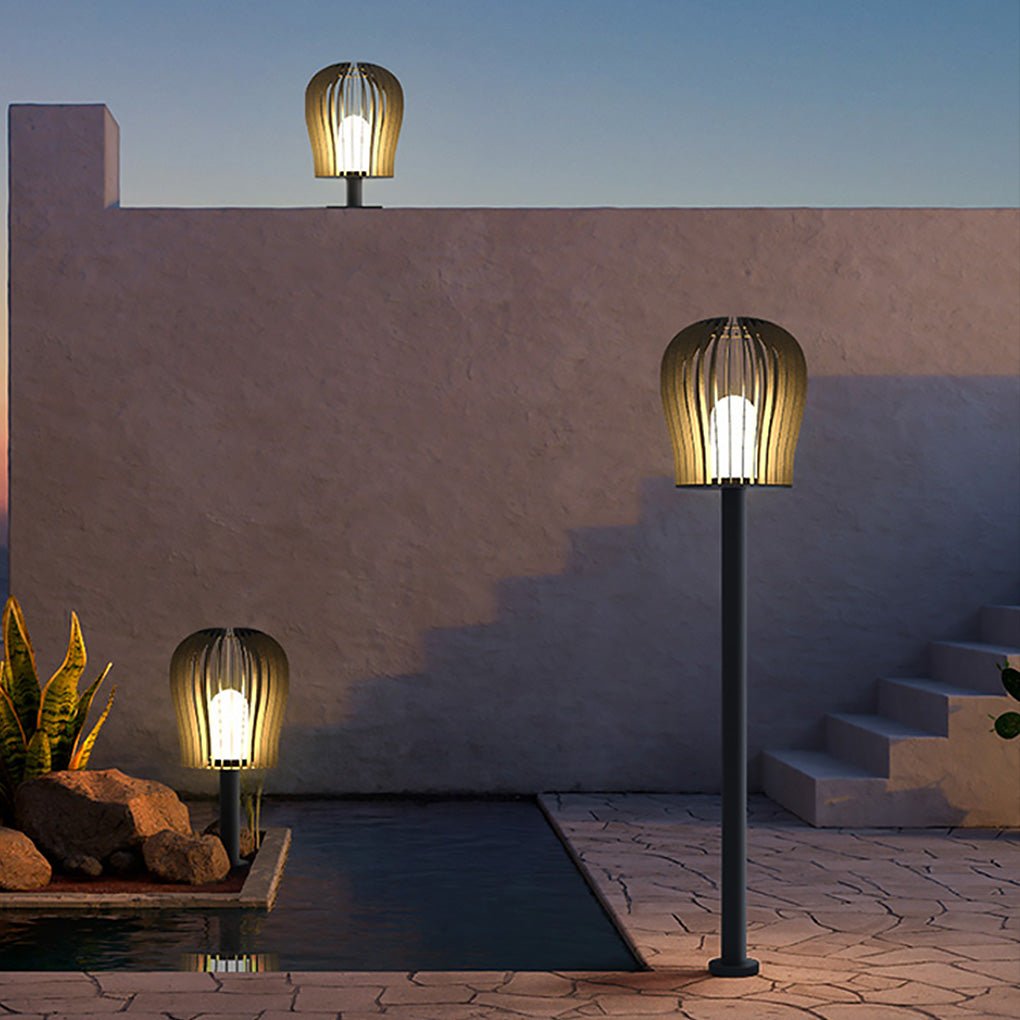 Sophisticated Waterproof LED Garden Post Lamp Cage Design Outdoor Lighting - Lamp Outdoor