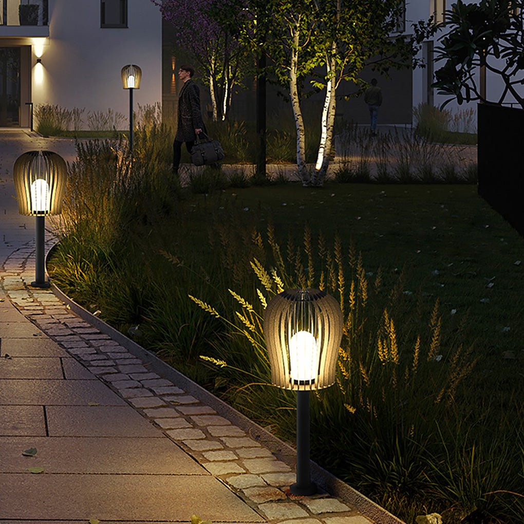 Sophisticated Waterproof LED Garden Post Lamp Cage Design Outdoor Lighting - Lamp Outdoor
