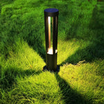 Modern Radiance Four-Emitting Black Outdoor LED Pathway Bollard Lights - Lamp Outdoor