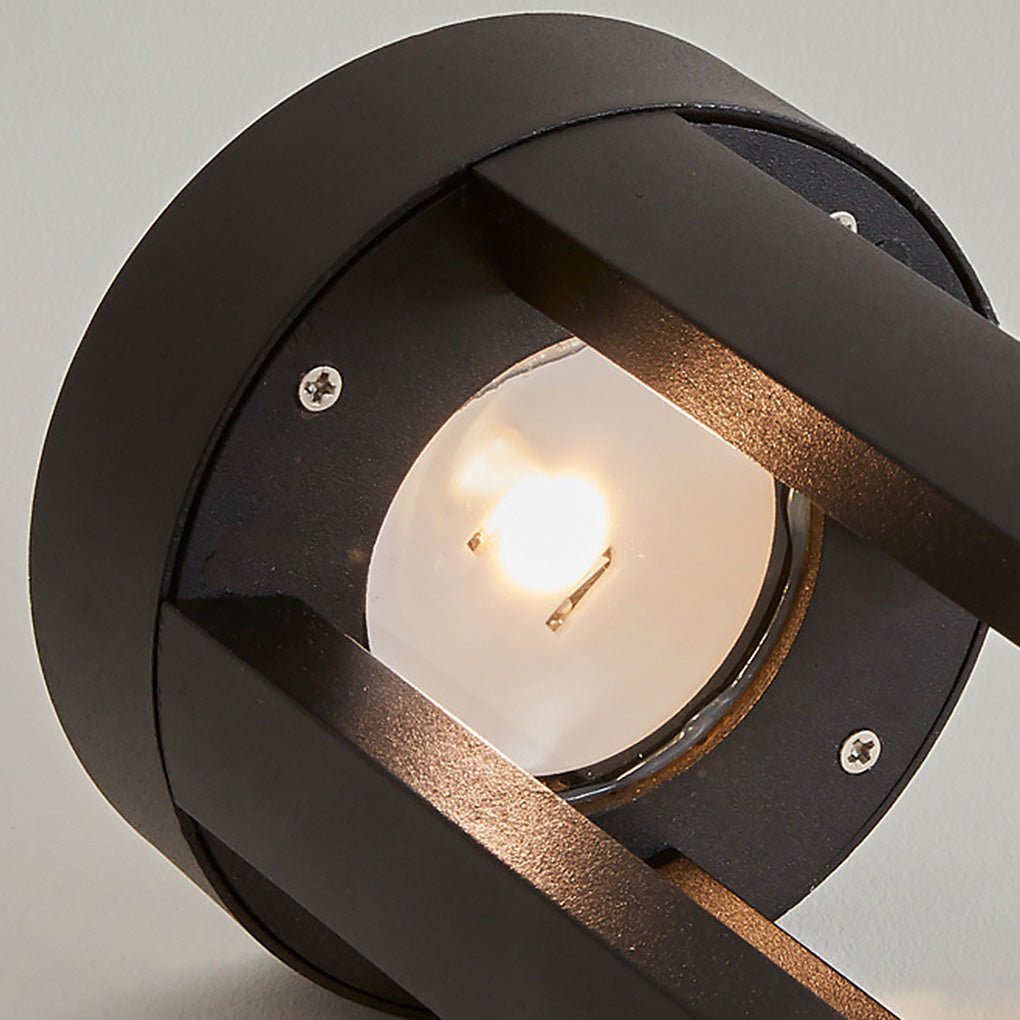 Modern Radiance Four-Emitting Black Outdoor LED Pathway Bollard Lights - Lamp Outdoor