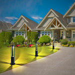 Modern Radiance Four-Emitting Black Outdoor LED Pathway Bollard Lights - Lamp Outdoor