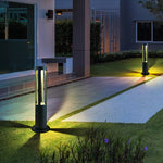 Modern Radiance Four-Emitting Black Outdoor LED Pathway Bollard Lights - Lamp Outdoor