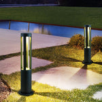 Modern Radiance Four-Emitting Black Outdoor LED Pathway Bollard Lights - Lamp Outdoor