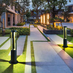 Modern Radiance Four-Emitting Black Outdoor LED Pathway Bollard Lights - Lamp Outdoor