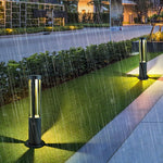 Modern Radiance Four-Emitting Black Outdoor LED Pathway Bollard Lights - Lamp Outdoor