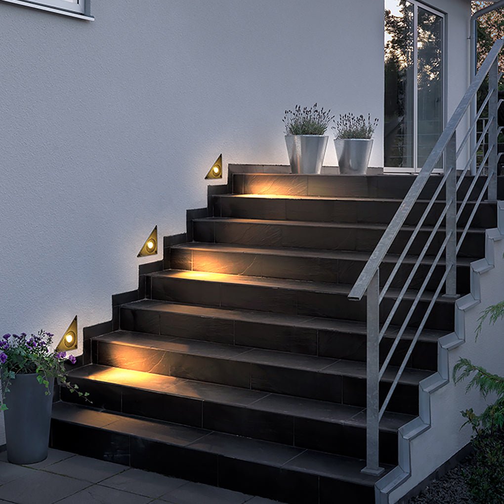 Triangle In-Wall Step Lights 110-220V LED Outdoor Wall Mounted Stairs Lights for Courtyard Garden - Lamp Outdoor