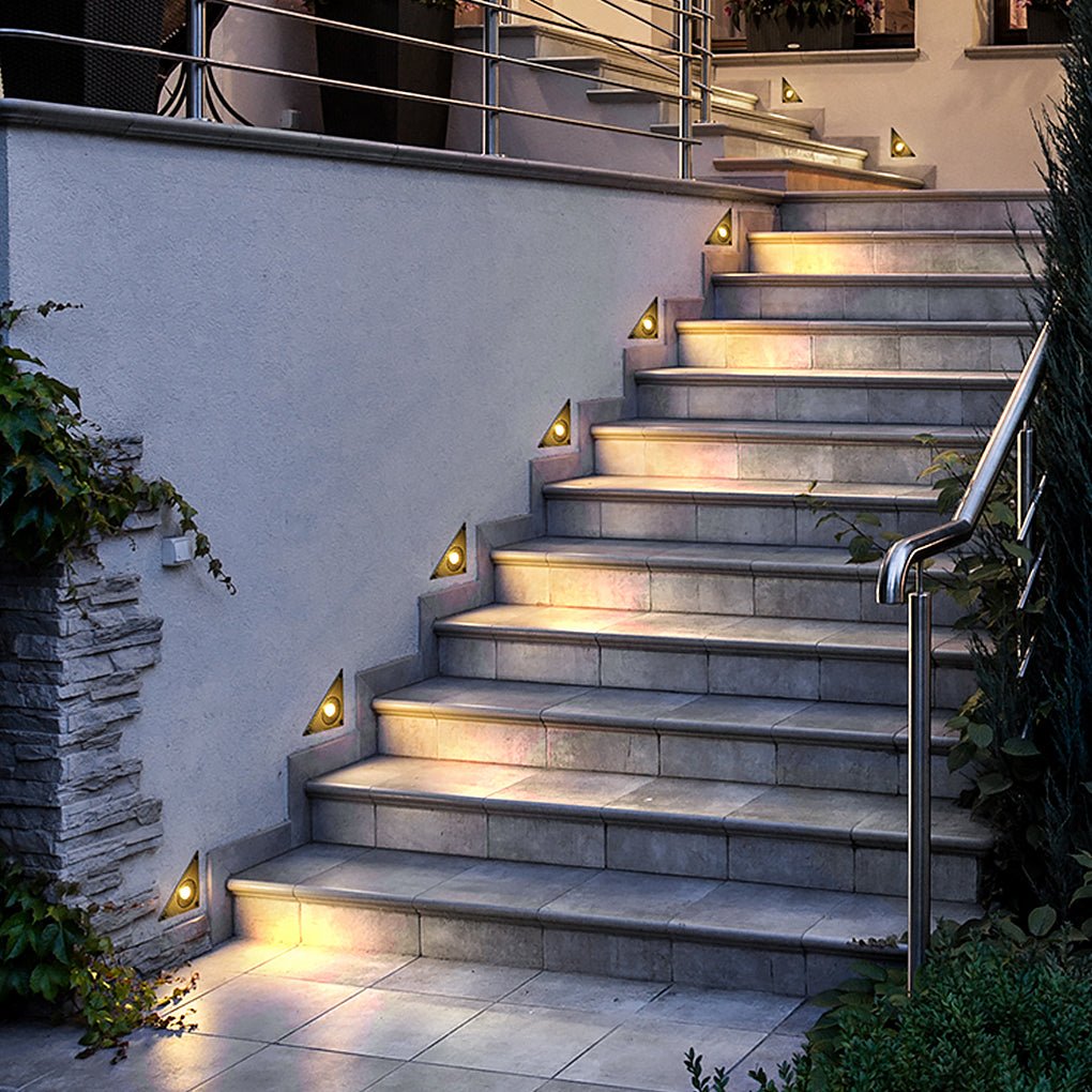 Triangle In-Wall Step Lights 110-220V LED Outdoor Wall Mounted Stairs Lights for Courtyard Garden - Lamp Outdoor