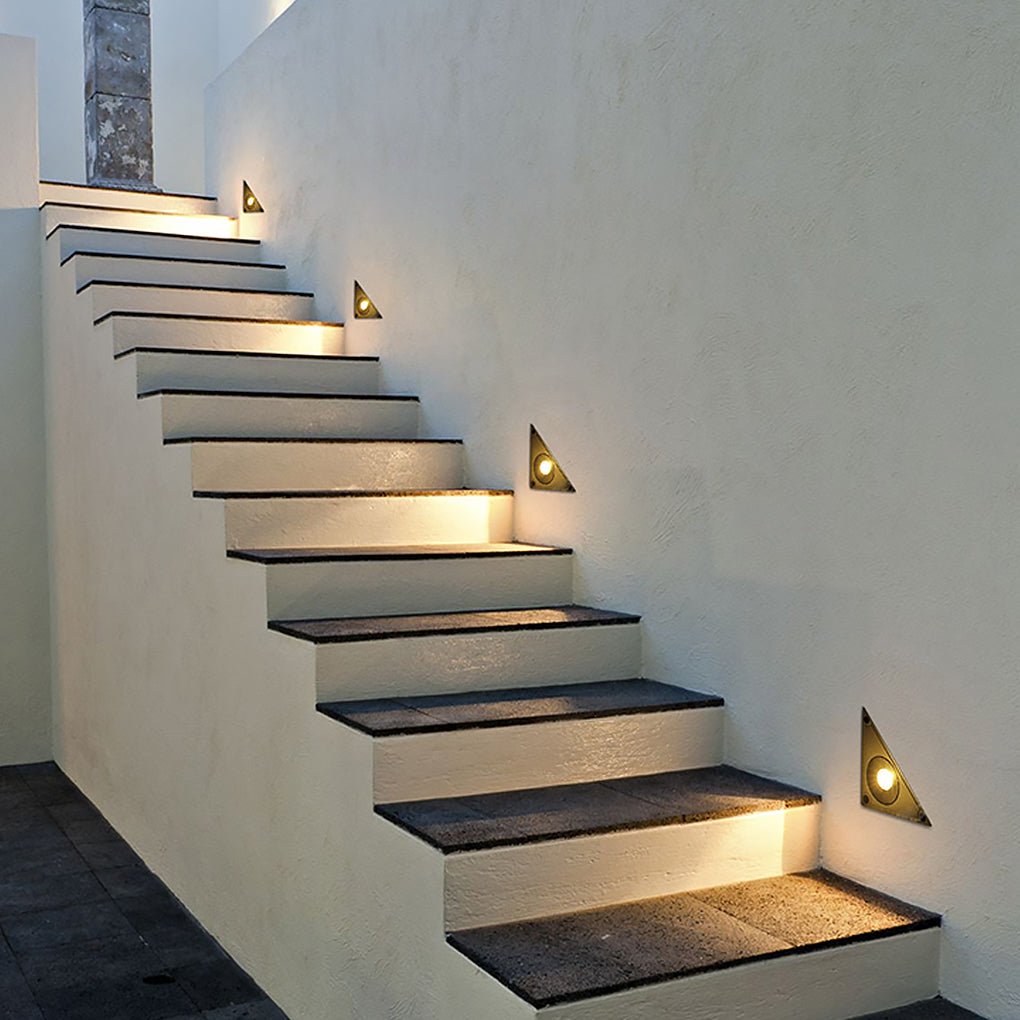 Triangle In-Wall Step Lights 110-220V LED Outdoor Wall Mounted Stairs Lights for Courtyard Garden - Lamp Outdoor