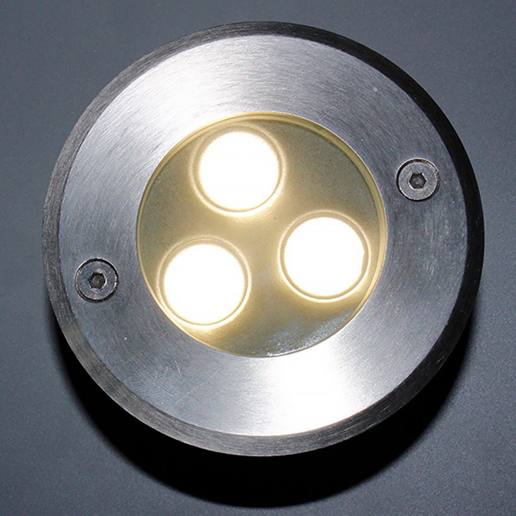 Poolside Deck Waterproof LED Chrome Recessed Well Step Lights Garden Lawn Inset Lighting - Lamp Outdoor
