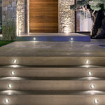 Poolside Deck Waterproof LED Chrome Recessed Well Step Lights Garden Lawn Inset Lighting - Lamp Outdoor