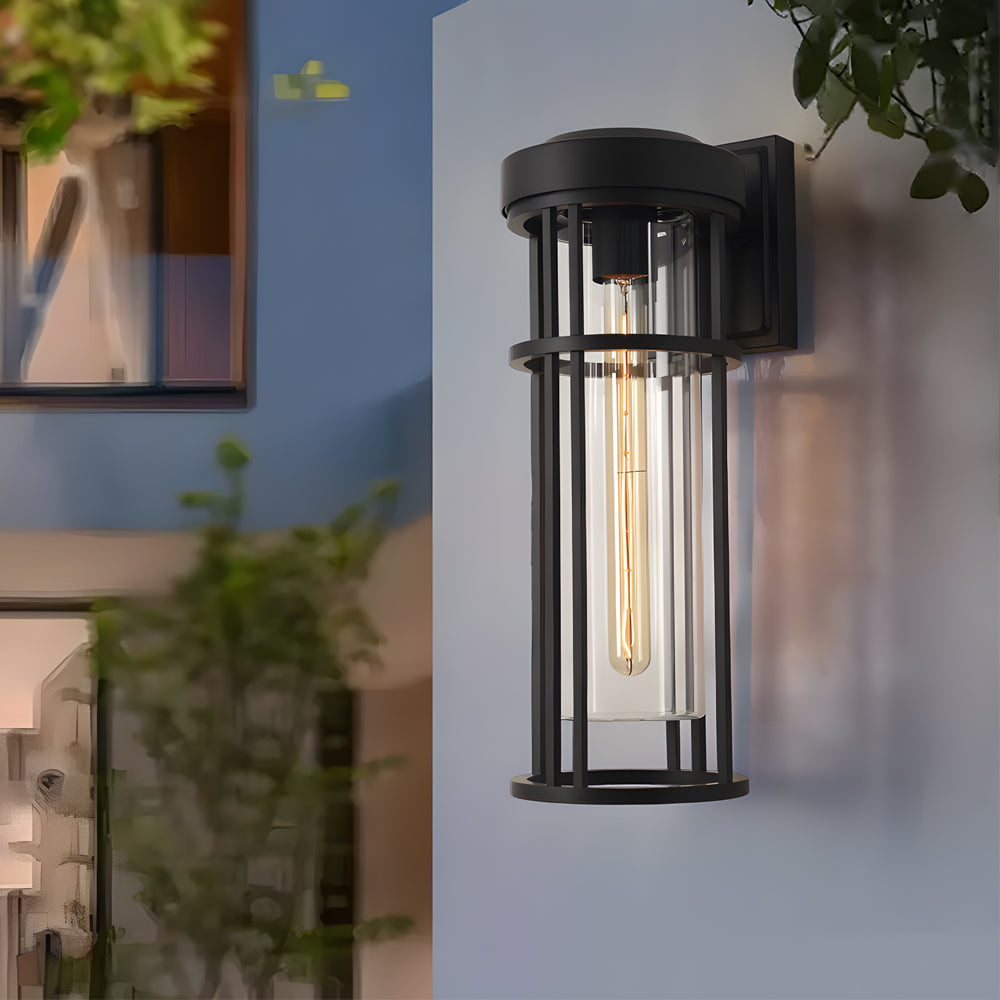 Waterproof Black Outdoor Wall Sconce Light Glass Lampshade Design - Lamp Outdoor