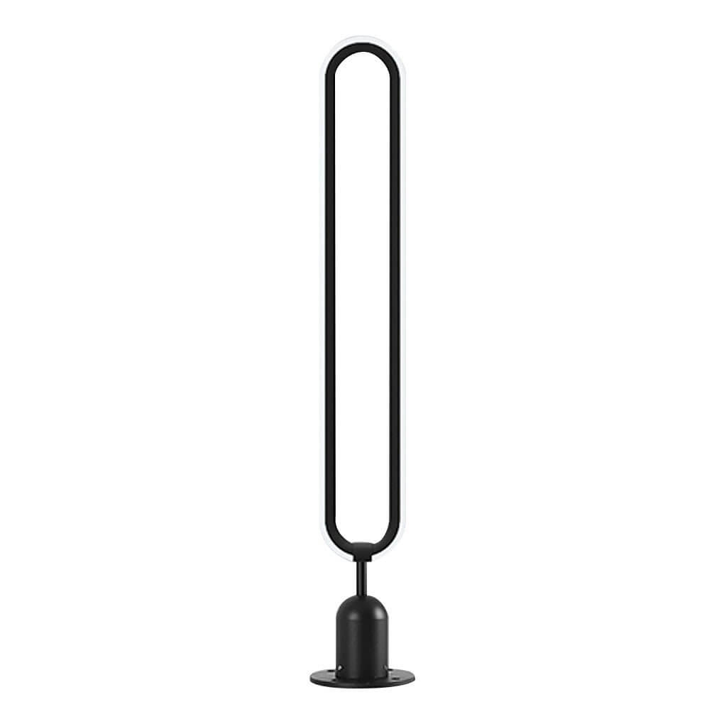 Sleek Black Oval Ring LED Solar Lights Modern Outdoor Minimalist Design - Lamp Outdoor