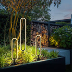 Sleek Black Oval Ring LED Solar Lights Modern Outdoor Minimalist Design - Lamp Outdoor