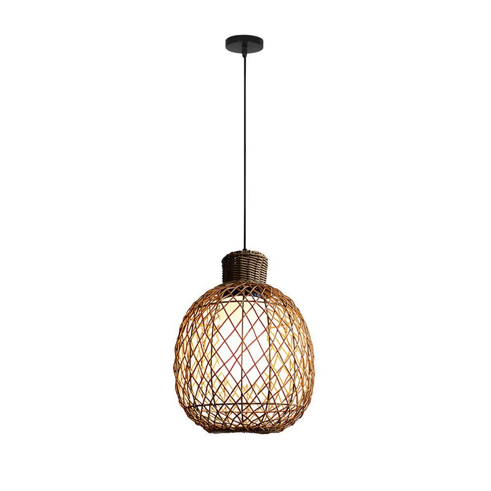 Outdoor Rattan Pendant Lights 10W Rustic Modern LED Ceiling Hanging Lantern Lights - Lamp Outdoor