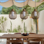 Outdoor Rattan Pendant Lights 10W Rustic Modern LED Ceiling Hanging Lantern Lights - Lamp Outdoor