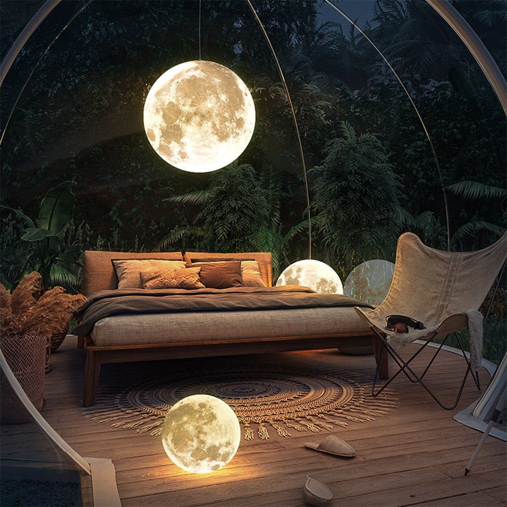 Outdoor Resin Moon Texture Chandelier Waterproof Landscape Decorative Lighting - Lamp Outdoor