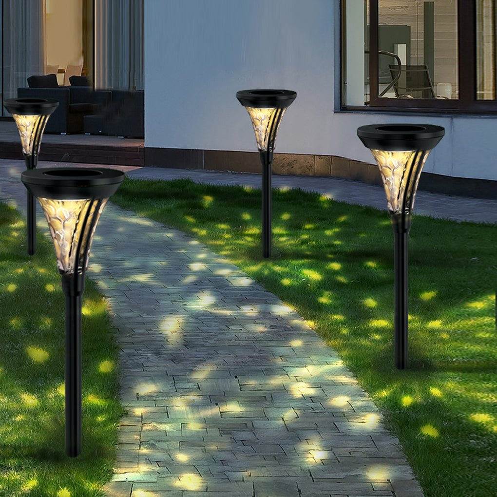 Outdoor Solar LED Post Lights with Water Glass Lens Romantic Pathway Lighting - Lamp Outdoor