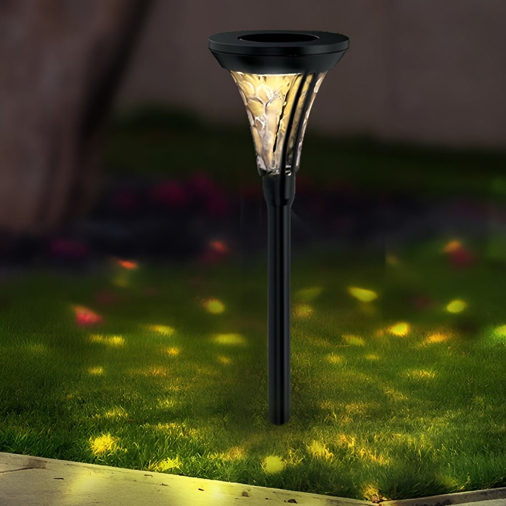 Outdoor Solar LED Post Lights with Water Glass Lens Romantic Pathway Lighting - Lamp Outdoor