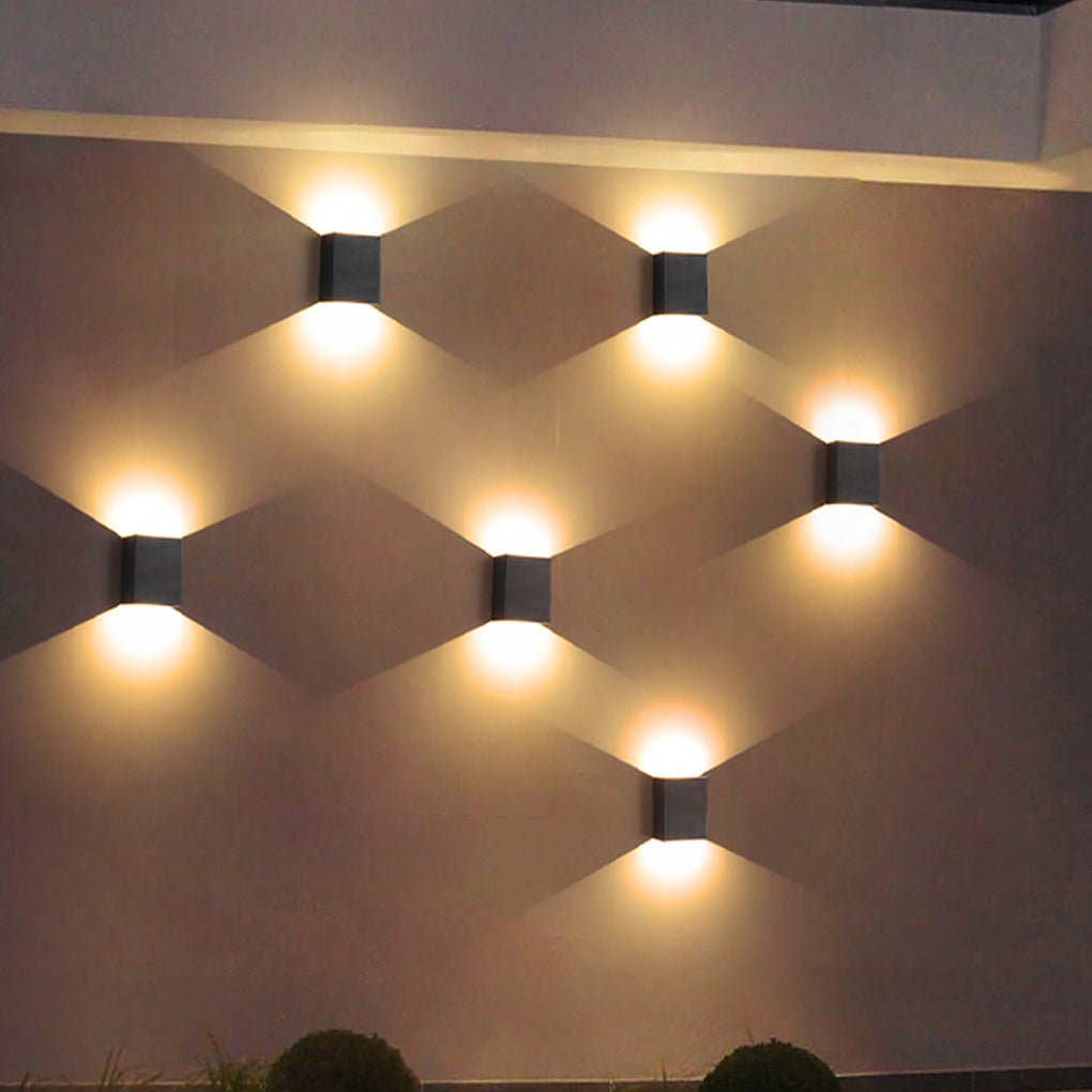 Waterproof Square LED up and down Lighting Modern Outdoor Wall Lights - Lamp Outdoor