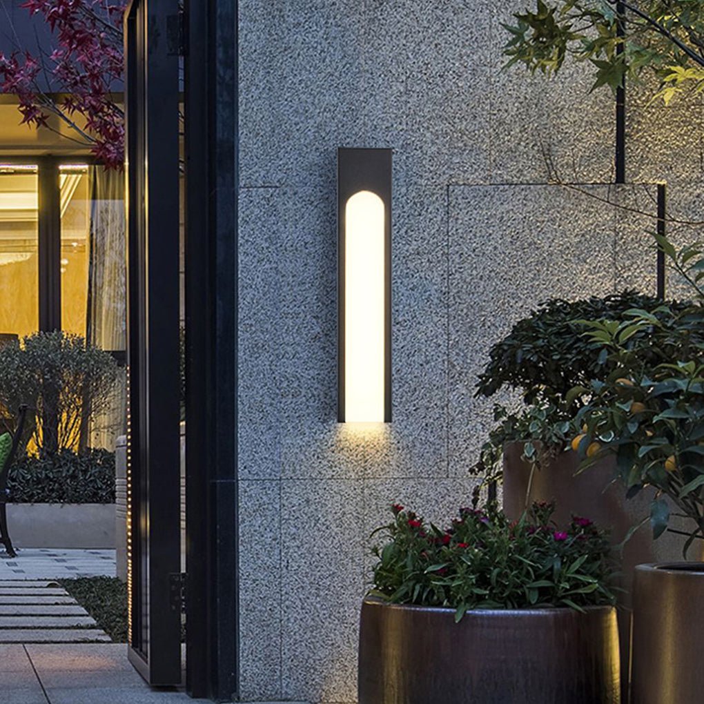 Arched Trapezoid Waterproof Black LED Modern Outdoor Wall Lights Wall Lamp - Lamp Outdoor