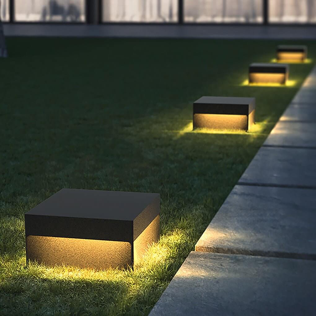 Square Waterproof LED Solar Modern Outdoor Fence Post Lights Pillar Light - Lamp Outdoor