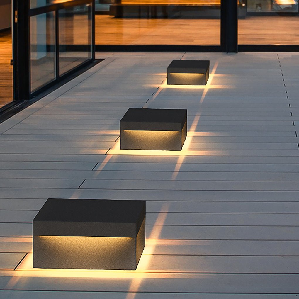 Square Waterproof LED Solar Modern Outdoor Fence Post Lights Pillar Light - Lamp Outdoor