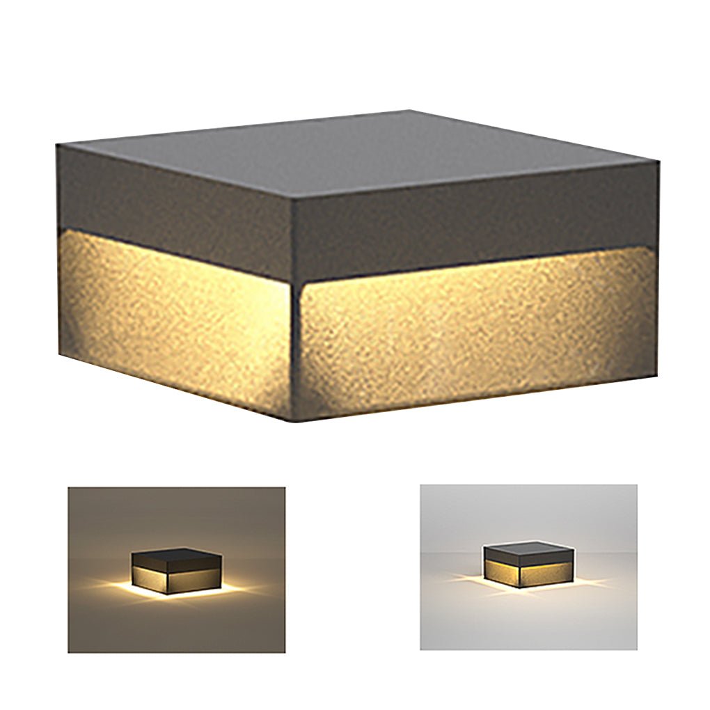 Square Waterproof LED Solar Modern Outdoor Fence Post Lights Pillar Light - Lamp Outdoor