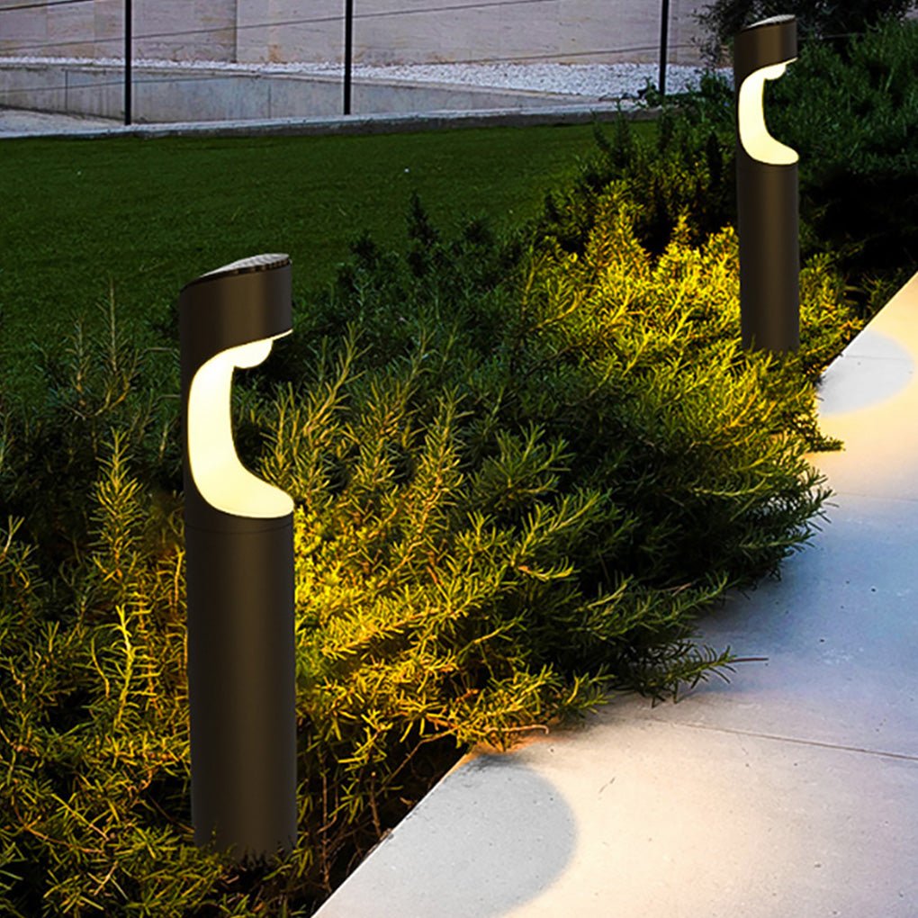 Modern Black Aluminum Outdoor Post Light with Moon Cutout IP65 Waterproof - Lamp Outdoor