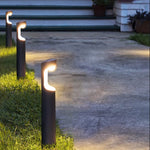 Modern Black Aluminum Outdoor Post Light with Moon Cutout IP65 Waterproof - Lamp Outdoor