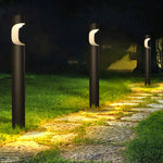 Modern Black Aluminum Outdoor Post Light with Moon Cutout IP65 Waterproof - Lamp Outdoor