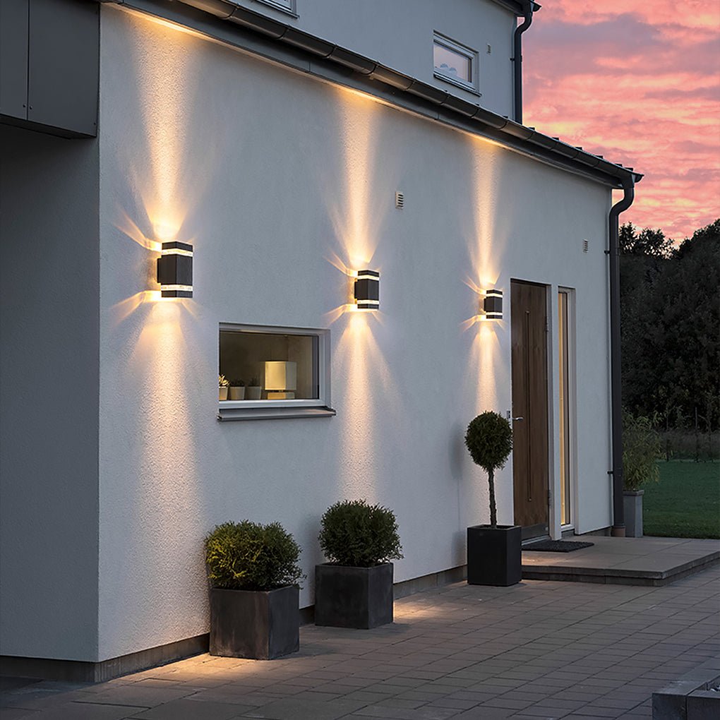 Square Round Waterproof Up And Down Lighting LED Modern Wall Sconces - Lamp Outdoor