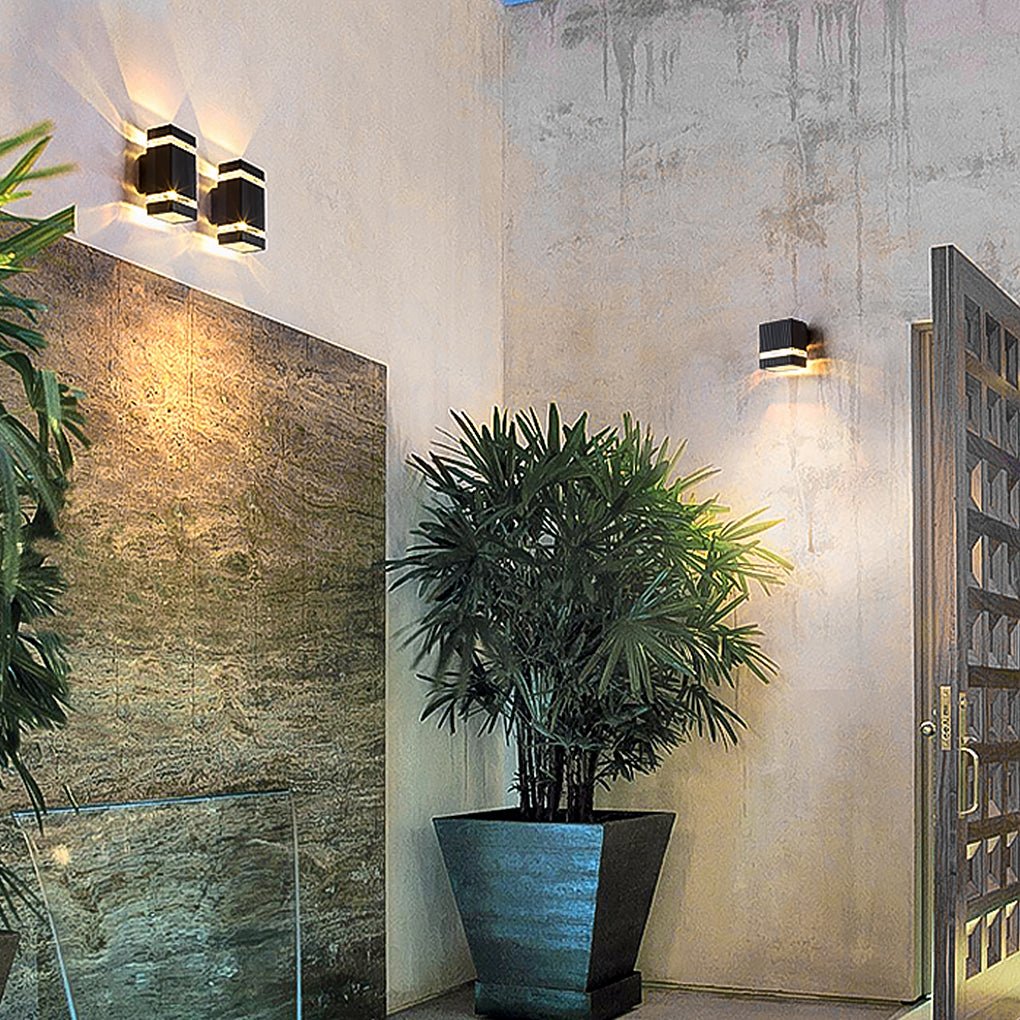 Square Round Waterproof Up And Down Lighting LED Modern Wall Sconces - Lamp Outdoor