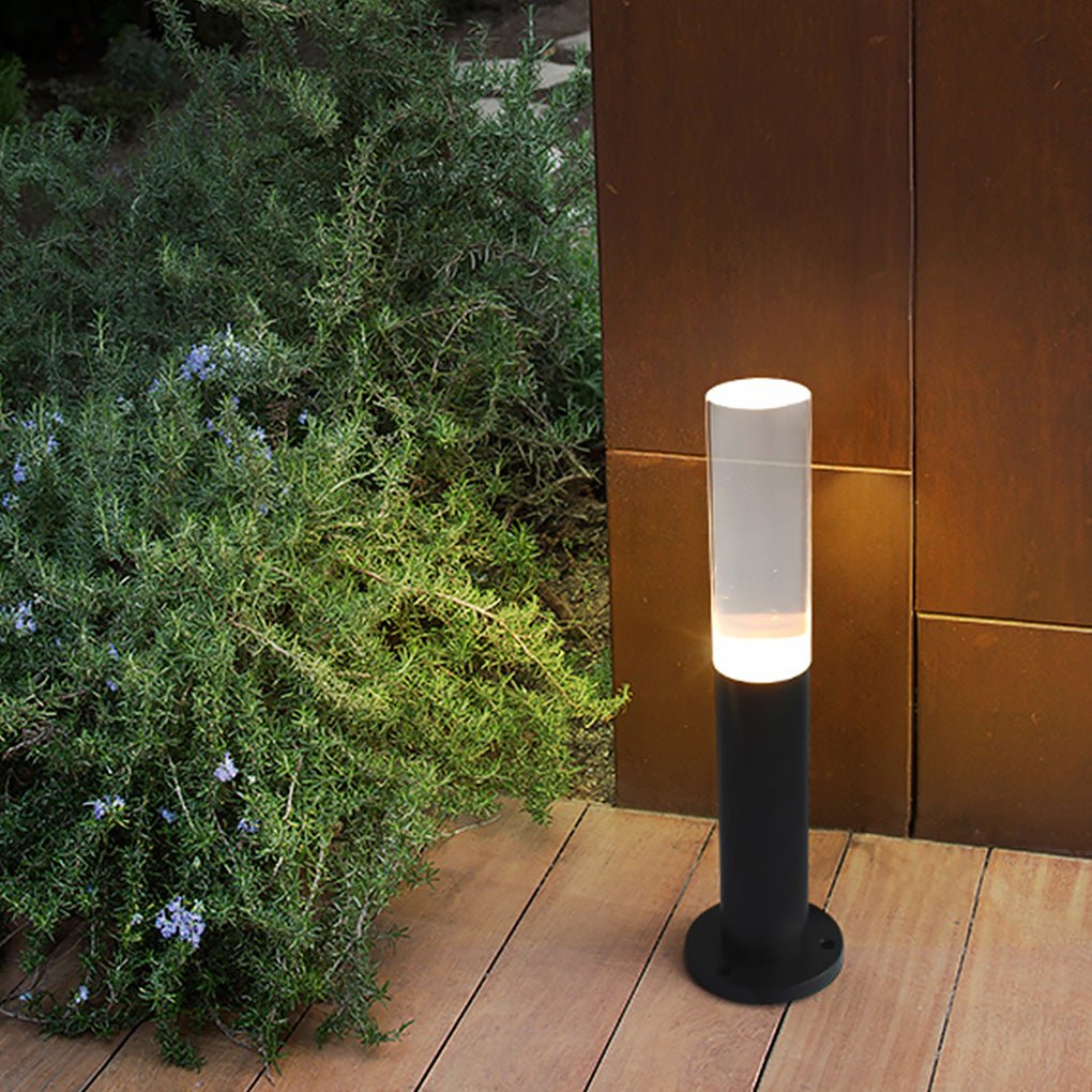 Transparent Acrylic Shade Aluminum Waterproof Modern Pathway Bollard Lights - Lamp Outdoor