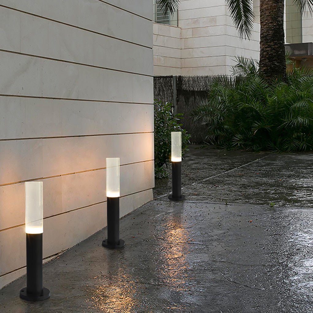 Transparent Acrylic Shade Aluminum Waterproof Modern Pathway Bollard Lights - Lamp Outdoor