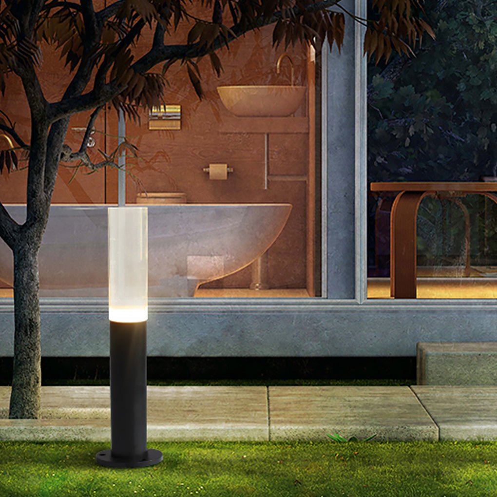 Transparent Acrylic Shade Aluminum Waterproof Modern Pathway Bollard Lights - Lamp Outdoor