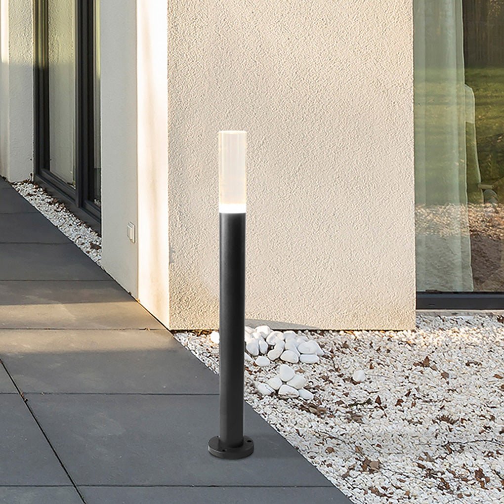 Transparent Acrylic Shade Aluminum Waterproof Modern Pathway Bollard Lights - Lamp Outdoor