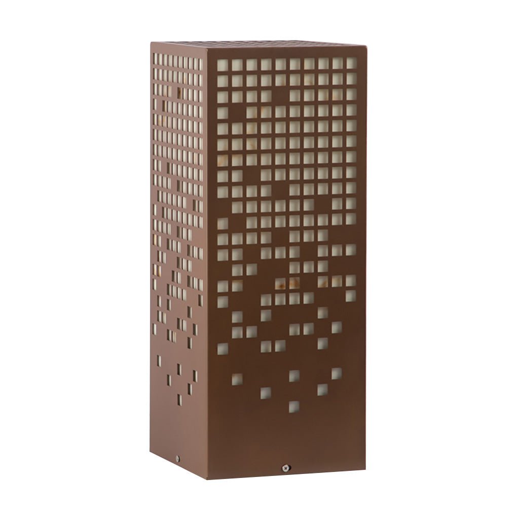 High-End Stainless Steel Outdoor LED Light with Unique Square Pattern for Elegant Bollard Lights - Lamp Outdoor