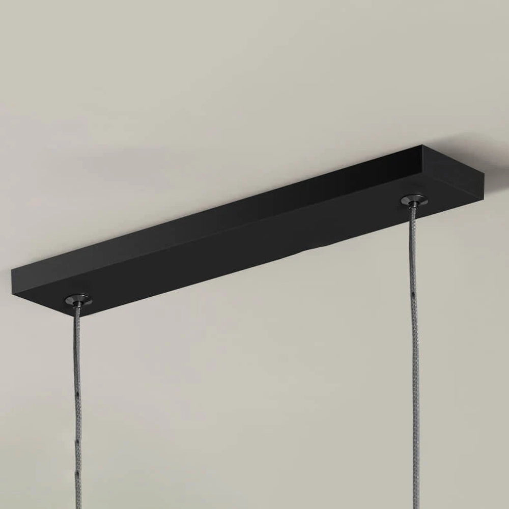 Clen Modern Linear Pendant Light Double Frame, Black/Gold - Lamp Outdoor